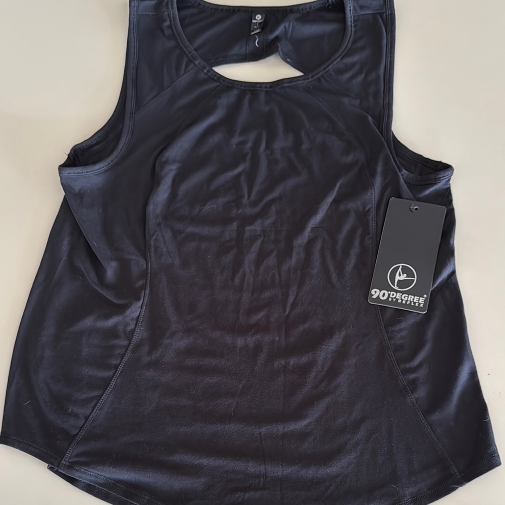 90 Degree By Reflex Black Sleeveless Cut Out Tank Top